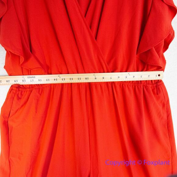 ANTHROPOLOGIE x HUTCH Crepe Flutter Sleeve Wide Leg Jumpsuit, plus size 2X - Picture 6 of 14